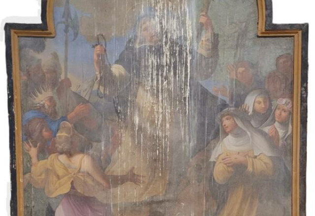 Blois (41), église Saint-Saturnin : Saint Dominique face aux albigeois. Fondation Sauvegarde de l'Art français, le Plus Grand musée de France