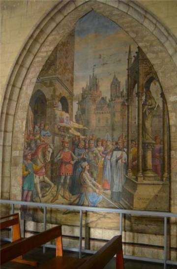 Mehun-sur-Yèvre (18), sainte Jeanne d’arc au pied de la Vierge, sauvegarde de l