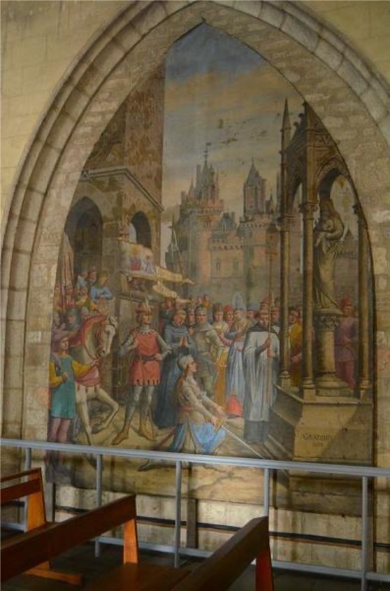 Mehun-sur-Yèvre (18), sainte Jeanne d’arc au pied de la Vierge, sauvegarde de l'Art Français, plus grand musée de France