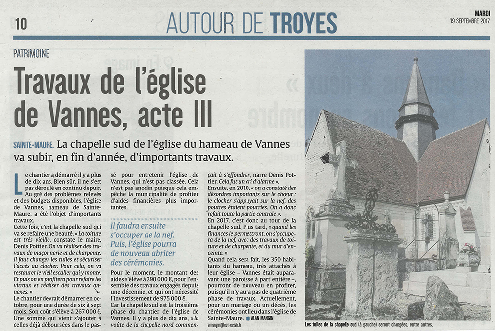 Article Ste-Maure (Aube) - église de l'Assomption - La Sauvegarde de l'Art Français