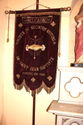 Bannière des secours mutuels, Eglise Saint-Côme-et-Saint-Damien, Belcaire (11), sauvegarde de l'Art Français, Le Plus Grand Musée de France
