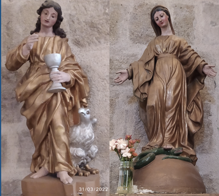Beauzac (43), saint Jean, Vierge au serpent, sauvegarde de l'Art Français, plus grand musée de France