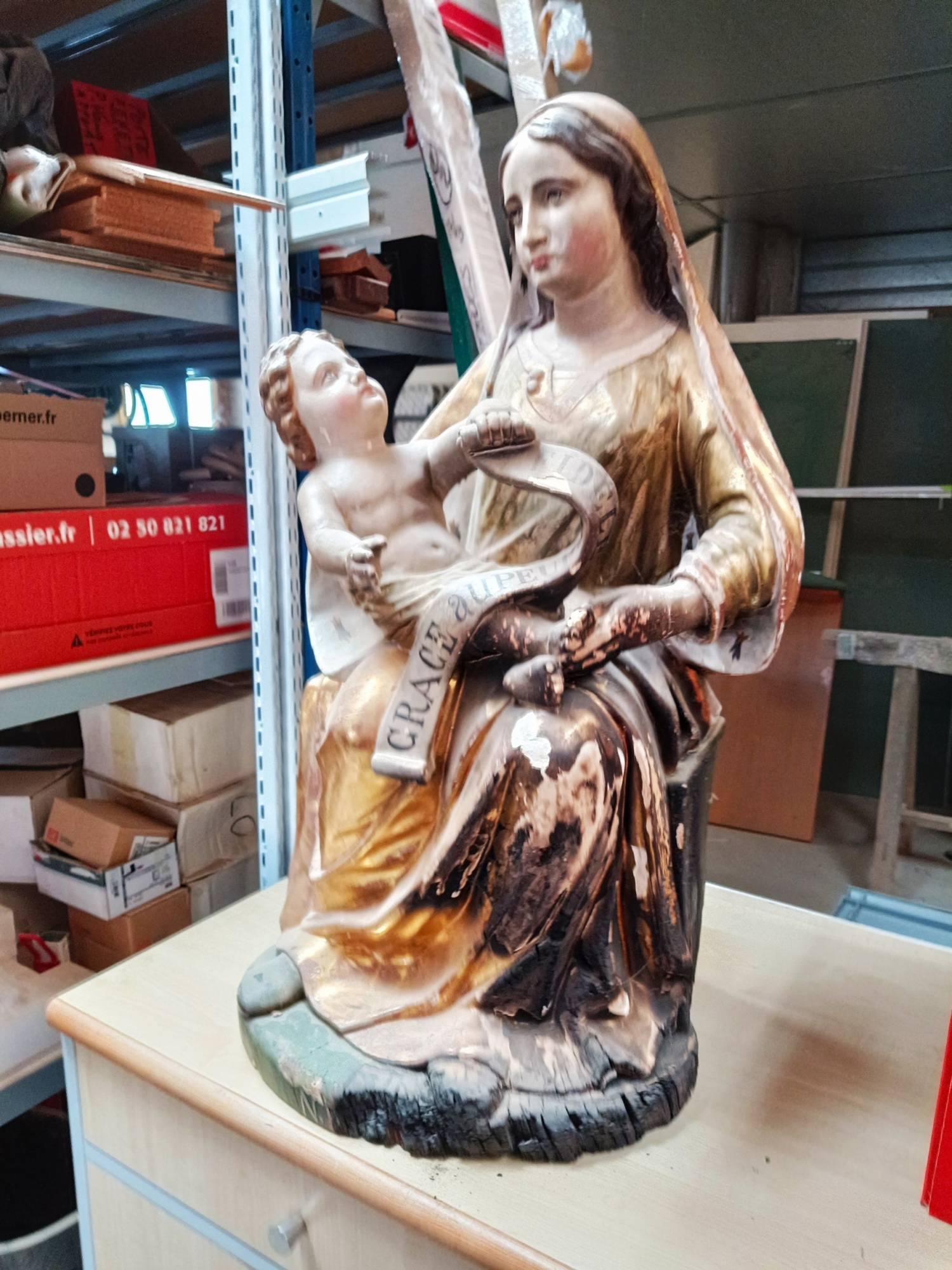 Lempdes (63), vierge à l'enfant - Sauvegarde de l'Art Français - Plus Grand Musée de France