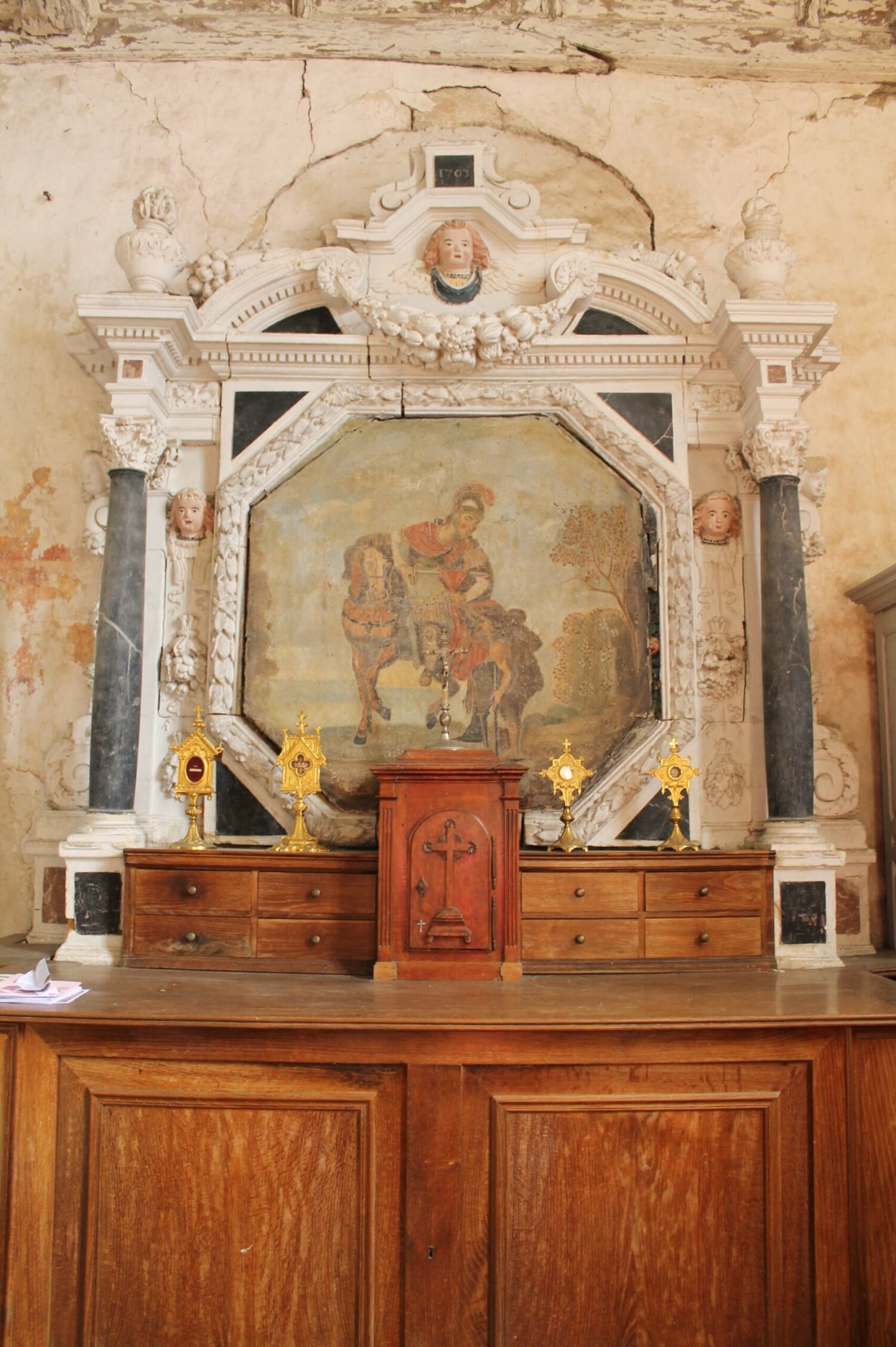 Louvigné (53), retable de saint Martin - Sauvegarde de l'Art français - Plus Grand Musée de France